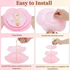 Unique Bargains Petal-shaped 3-Layer Cake Display Holder With Tiered Serving Tray For Pastries Donuts And Fruits -Kitchen Utensil Store GUEST 84e5f99f 93a4 4776 af02 2734961d791e