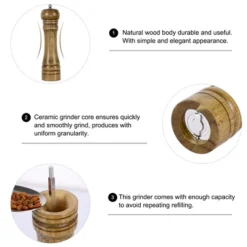 Unique Bargains Wooden Home Kitchen Hand Crank Twist Salt Spice Container Mill Grinder Shaker Bronze Tone -Kitchen Utensil Store GUEST 859b2cf1 6ec0 429a 974a 0d77d0903c41