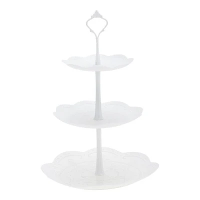 Unique Bargains 3 Tier Dessert Cupcake Stand Round Tiered Serving Tray For Donuts Fruits White 6 Unique Bargains 3 Tier Dessert Cupcake Stand Round Tiered Serving Tray For Donuts Fruits White - Image 6