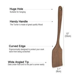 Unique Bargains Kitchen Heat Resistant Non-Stick Wood Spatula 13" X 3.1" 1 Pc Brown -Kitchen Utensil Store GUEST 8668da74 0ff4 4e8b 9157 fde3f82e4f11