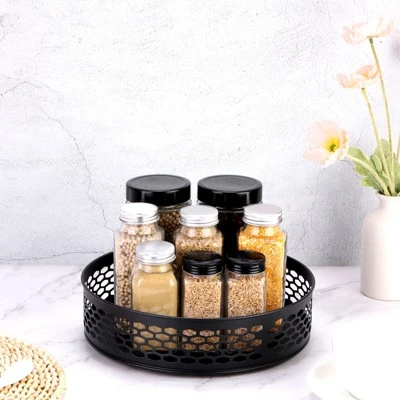 Unique Bargains Carbon Steel Adjustable Rotating Rack Pantry Lazy Susan Organizer 1 Pc 4 Unique Bargains Carbon Steel Adjustable Rotating Rack Pantry Lazy Susan Organizer 1 Pc - Image 4