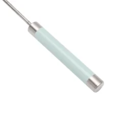 Unique Bargains 12" Semi-Automatic Loop Whisk Dishwasher Safe Stainless Steel Light Blue Silver Tone