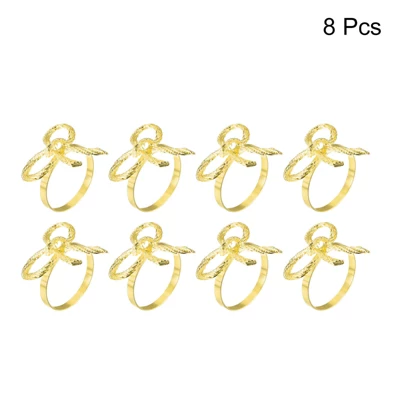 Unique Bargains Metal Bow-knot Decorative Wear Resistant Napkin Ring 8 Pcs 2 Unique Bargains Metal Bow-knot Decorative Wear Resistant Napkin Ring 8 Pcs - Image 2