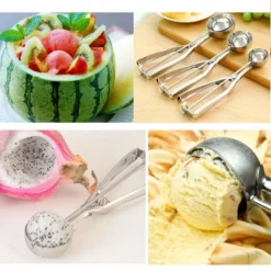 Unique Bargains Household Aluminum Non-Stick Bowl Head Ice Cream Scoop Silver Tone 1 Pc -Kitchen Utensil Store GUEST 8bf424d1 c03d 4a6d b783 5d09c47130fc