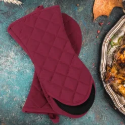 Unique Bargains Canvas Non-Slip Heat-Resistant Cotton Inside Oven Mitts Gloves 1 Pair -Kitchen Utensil Store GUEST 8c0b7aed c304 47cd 8dbb 715b724bd565