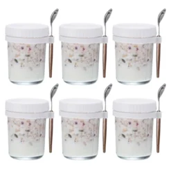 Unique Bargains Leak-Proof Durable Overnight Oats Glass Jar 6 Pcs -Kitchen Utensil Store GUEST 8c837696 228c 4ffe a8d6 ed4f5f92db28