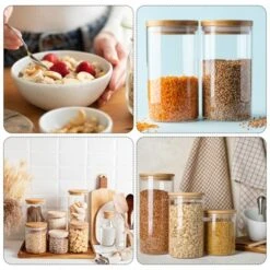 Unique Bargains Kitchen Food Storage Glass Jar With Airtight Bamboo Lid 2 Pcs -Kitchen Utensil Store GUEST 8e6791dc 74c4 4fa0 bf4c bdbb662e107d