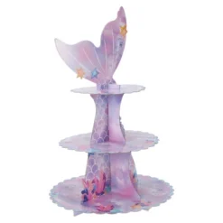 Unique Bargains 3-Tier Mermaids Tail Cupcake Stand Tower Cardboard Dessert Cup Cake Stand Tower Assorted Color -Kitchen Utensil Store GUEST 8ef1a219 0dfb 4623 9932 8ece1c4c0a7c
