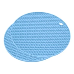 Unique Bargains Silicone Heat Resistant Non-Slip Flexible Trivet Mats Light Blue 2 Pcs -Kitchen Utensil Store GUEST 8fc2b978 a754 46be adce 726aabe61e12