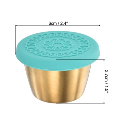 Unique Bargains Stainless Steel Bowls Condiment Containers With Lids Green 1 Unique Bargains Stainless Steel Bowls Condiment Containers With Lids Green