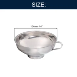 Unique Bargains Stainless Steel High Temperature Resistant Non-Aging Funnel With Handle