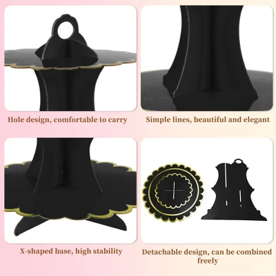 Unique Bargains 3-Tier Cardboard Cupcake Stand Tower 2 Pcs 2 Unique Bargains 3-Tier Cardboard Cupcake Stand Tower 2 Pcs - Image 2