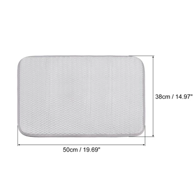 Unique Bargains Ultra Absorbent Microfiber Fast Drying Non-Slip Dish Drying Mat Grey 2 Pcs 1 Unique Bargains Ultra Absorbent Microfiber Fast Drying Non-Slip Dish Drying Mat Grey 2 Pcs