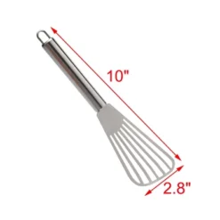 Unique Bargains Stainless Steel Kitchen Beveled Design Flipping Frying Slotted Turner Silver Tone 1 Pc