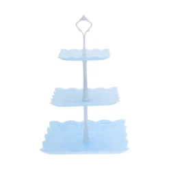 Unique Bargains 3 Tier Dessert Cupcake Stand Holder Square With Tiered Serving Tray For Donuts Fruits Blue White -Kitchen Utensil Store GUEST 92f8fc06 1196 4a4a 81e4 ab03623f0963