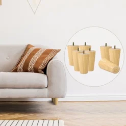 Unique Bargains Round Solid Wood Sofa Armchair Recliner Coffee Table Modern Replacement Furniture Legs Set Of 8 -Kitchen Utensil Store GUEST 931186c0 fec8 421a a775 7f11068aee13