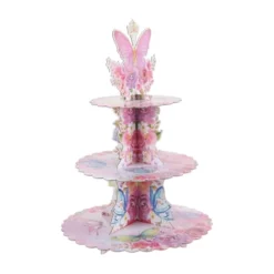 Unique Bargains 3-Tier Butterfly Pattern Cupcake Stand Tower Assorted Color -Kitchen Utensil Store GUEST 9643aab5 6703 45e1 87e0 bbd615dc68e8