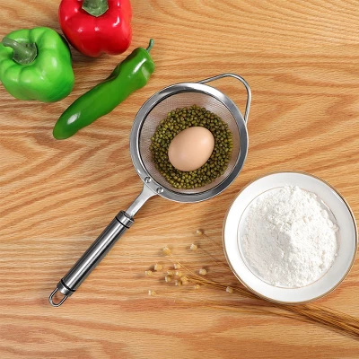 Unique Bargains Stainless Steel Fine Mesh Strainer Colander Flour Sifters With Handle 2 Unique Bargains Stainless Steel Fine Mesh Strainer Colander Flour Sifters With Handle - Image 2