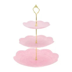 Unique Bargains 3 Tier Dessert Cupcake Stand Holder Round With Tiered Serving Tray For Donuts Fruits Pink Gold Tone -Kitchen Utensil Store GUEST 9928429b 7640 405a 80e8 6008cb614a44