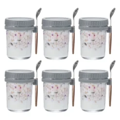 Unique Bargains Leak-Proof Durable Overnight Oats Glass Jar 6 Pcs -Kitchen Utensil Store GUEST 99de29eb e5b4 4650 8d6e 90e027f2b50a
