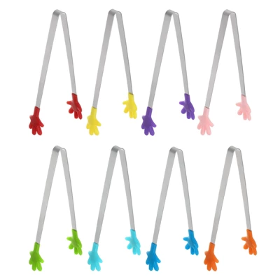 Unique Bargains Stainless Steel Silicone Tips Mini Kitchen Food Tongs 8 Pcs 6 Unique Bargains Stainless Steel Silicone Tips Mini Kitchen Food Tongs 8 Pcs - Image 6