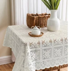 Unique Bargains Polyester Square Lace Tablecloths With Floral Design For Weddings Birthday Party Decoration -Kitchen Utensil Store GUEST 9df2432b 5be8 4b08 99aa 43e69227c31b