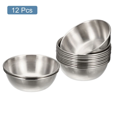 Unique Bargains Thick Stainless Steel Condiment Dishes For Kitchen Restaurant 3.2" Dia 2 Unique Bargains Thick Stainless Steel Condiment Dishes For Kitchen Restaurant 3.2" Dia - Image 2