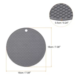 Unique Bargains Heat Resistant Non-slip Flexible Durable Trivet Mat 7.08" X 7.08" X 0.24" Deep Gray 2 Pcs