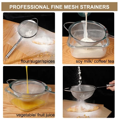 Unique Bargains Stainless Steel Fine Mesh Strainer Colander Flour Sifters With Handle 1 Unique Bargains Stainless Steel Fine Mesh Strainer Colander Flour Sifters With Handle