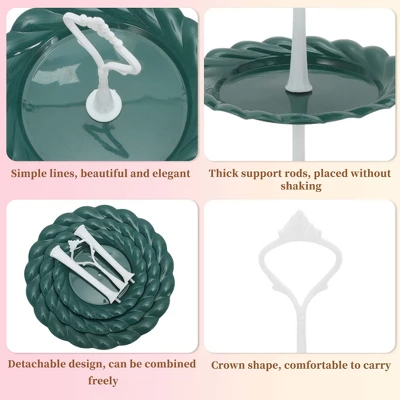 Unique Bargains 3-Layer Round Dessert Cupcake Stand With Tiered Serving Tray For Pastries Donuts And Fruits 2 Unique Bargains 3-Layer Round Dessert Cupcake Stand With Tiered Serving Tray For Pastries Donuts And Fruits - Image 2