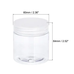 Unique Bargains Round Plastic Empty Jars With Transparent Screw Top Lids And Foam Pads 4 Pcs