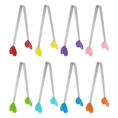 Unique Bargains Stainless Steel Silicone Tips Mini Kitchen Food Tongs 8 Pcs 7 Unique Bargains Stainless Steel Silicone Tips Mini Kitchen Food Tongs 8 Pcs - Image 7