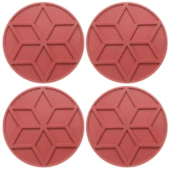 Unique Bargains Round Heat Resistant Non-Slip Silicone Trivet Mat For Pots Coasters 4 Pcs -Kitchen Utensil Store GUEST a2b101bc 630b 4b64 8e98 312f31e927fa