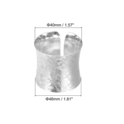 Unique Bargains Wedding Birthday Alloy Decorative Wear Resistance Rose Pattern Napkin Rings 6 Pcs