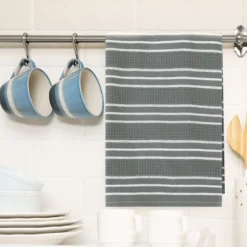 Unique Bargains Cotton Waffle Soft Absorbent Kitchen Towels 26 X 18 Inch