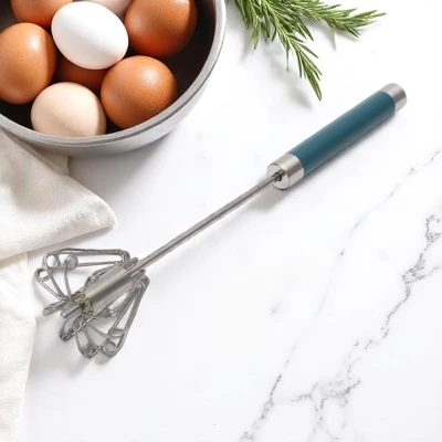 Unique Bargains 12" Semi-Automatic Loop Whisk Dishwasher Safe Stainless Steel Silver Tone Blue 3 Unique Bargains 12" Semi-Automatic Loop Whisk Dishwasher Safe Stainless Steel Silver Tone Blue - Image 3