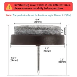 Unique Bargains Nail On Felt Furniture Table Chair Leg Pads 27mm/1" Pack Of 30
