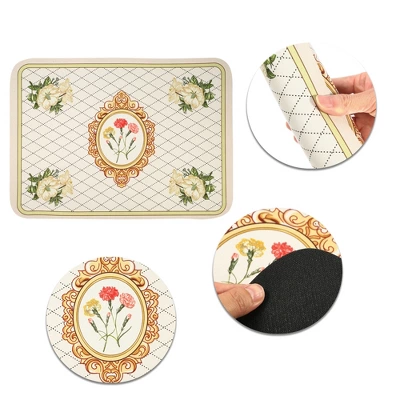 Unique Bargains Dish Drying Mat Beige 15.75"x11.81" 2 Unique Bargains Dish Drying Mat Beige 15.75"x11.81" - Image 2