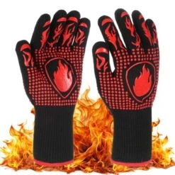Unique Bargains Silicone Grilling Glove 1472°F High Temp Resistance Red 1 Pc -Kitchen Utensil Store GUEST a5f8bbb8 5ca4 450d bdd7 c651f7ee5254