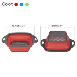 Unique Bargains Collapsible Colander Set Silicone Square Foldable Strainer Space Saving Blue Green Red 3 Pcs Small -Kitchen Utensil Store GUEST a66ae3dc 1337 4f65 a26b 90d4939ad5cb