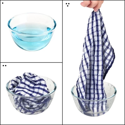 Unique Bargains Cotton Checkered Kitchen Dish Cloth 11" X 16" 12 Pcs 3 Unique Bargains Cotton Checkered Kitchen Dish Cloth 11" X 16" 12 Pcs - Image 3