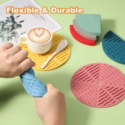 Unique Bargains Round Heat Resistant Non-Slip Silicone Trivet Mat For Coasters 4 Pcs -Kitchen Utensil Store GUEST a8636ac0 0cda 4113 8d4e 86f83ea41e6a