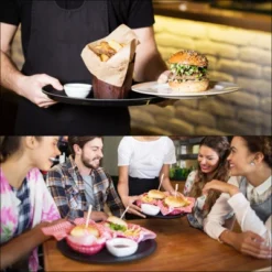 Unique Bargains Restaurant Home Bar Round Plastic Non-Slip Food Service Tray 2 Pcs -Kitchen Utensil Store GUEST a89948f2 443e 43d4 84c6 140c9ef25f7e 1