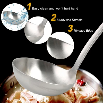Unique Bargains Stainless Steel Soup Spoon Ladle 9.8" 1Pc 3 Unique Bargains Stainless Steel Soup Spoon Ladle 9.8" 1Pc - Image 3
