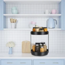 Unique Bargains Rotating Metal Condiment Turntable Lazy Susan Spice Rack Black -Kitchen Utensil Store GUEST aa111831 ec0f 45a2 b5e3 e2a96d4eea2e