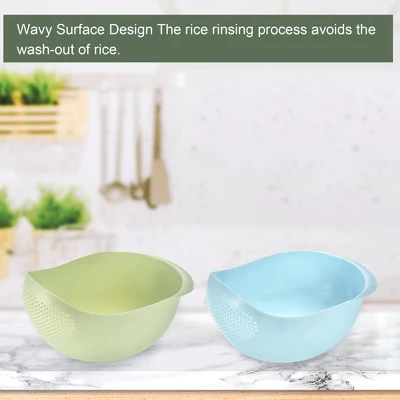 Unique Bargains Rice Strainer Washing Bowl Filter Strainer Basket Colanders For Cleaning Vegetable 4 Unique Bargains Rice Strainer Washing Bowl Filter Strainer Basket Colanders For Cleaning Vegetable - Image 4