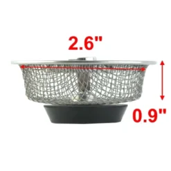 Unique Bargains Stainless Steel Kitchen Mesh Round Shape Sink Strainer 3.3" X 0.9" Silver Tone 2 Pcs