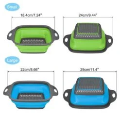 Unique Bargains Collapsible Colander Set Silicone Square Foldable Strainer Space Saving -Kitchen Utensil Store GUEST ac18a08d 6346 4409 9243 2b0db85207af