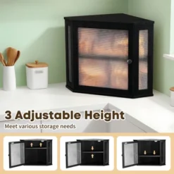 Unique Bargains Bamboo Acrylic Wavy Door Panel Extra Large Corner Bread Container Black Medium -Kitchen Utensil Store GUEST acc9b1f9 098f 4afc a2a2 1f875680d5c5