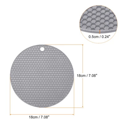 Unique Bargains Heat Resistant Non-slip Flexible Durable Trivet Mat 7.08 X 7.08 X 0.24 Inch Light Gray 2 Pcs 1 Unique Bargains Heat Resistant Non-slip Flexible Durable Trivet Mat 7.08 X 7.08 X 0.24 Inch Light Gray 2 Pcs